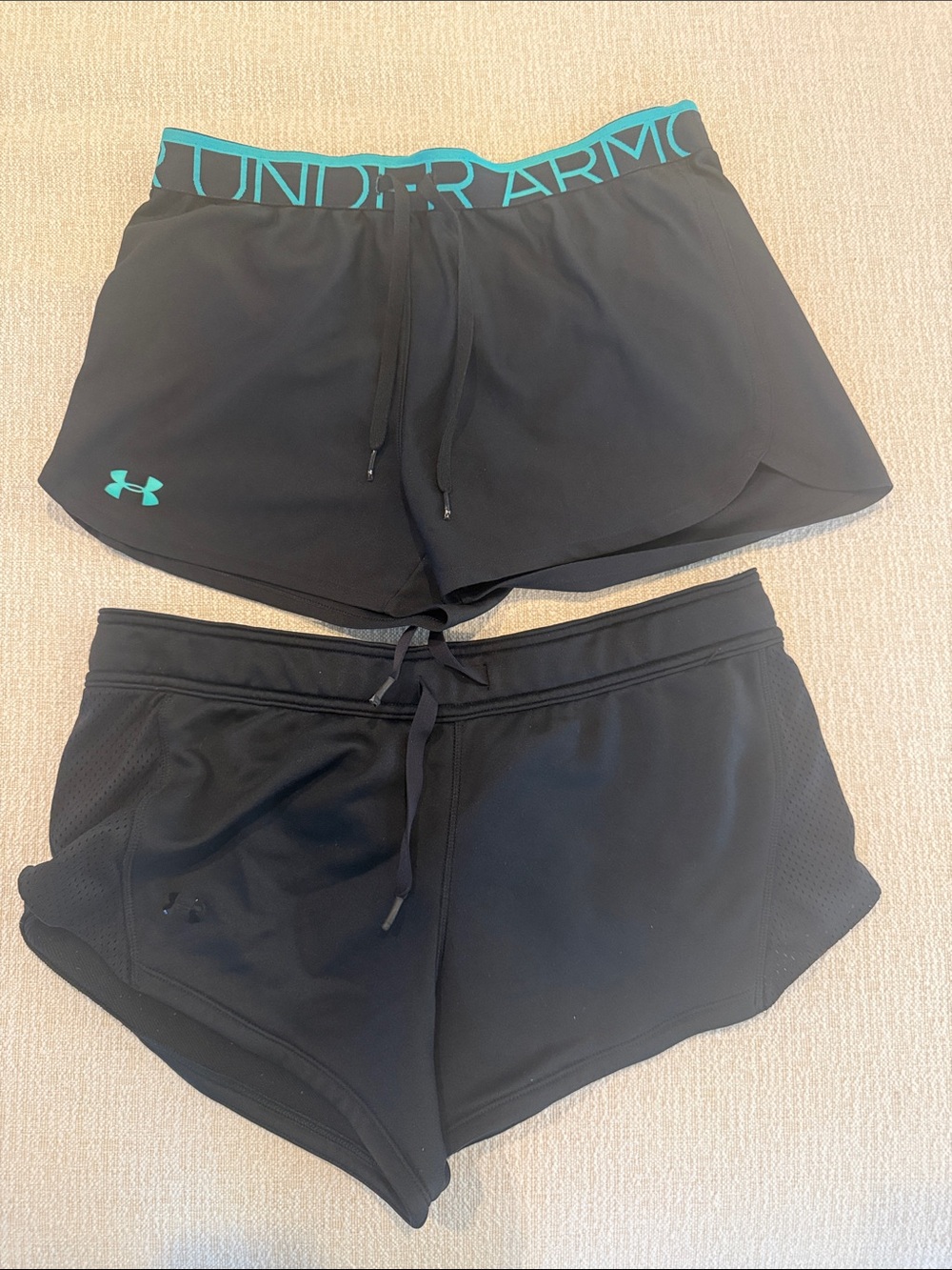 Under Armour Black Women's Athletic Shorts with Teal Accents